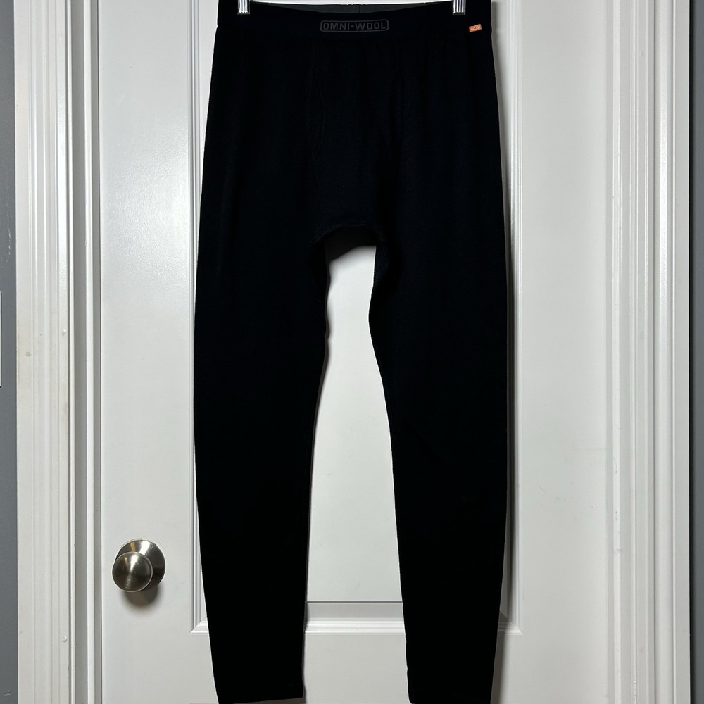 Omni-Wool Black Wool Blend Base Layer Thermal Bottoms Gorpcore Outdoor Style